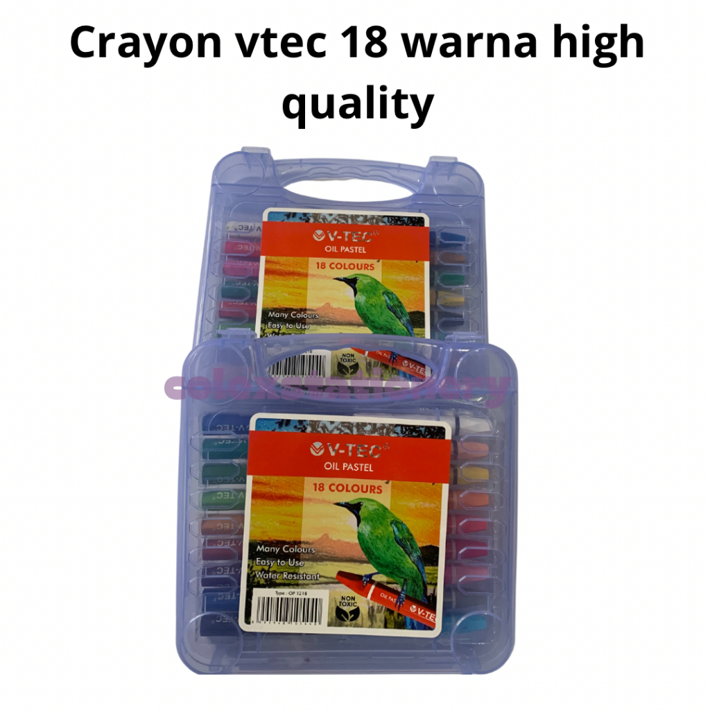 

Crayon Oil Pastel Isi 18 Warna / Crayon Anak Tidak Mudah Patah High Quality Original Vtec