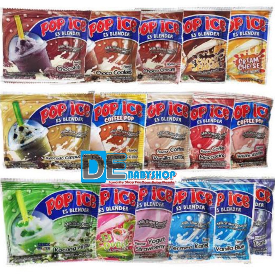 

Terbaru POP ICE Aneka Rasa 1 Renceng Isi 1 Sachet Minuman Bubuk F58
