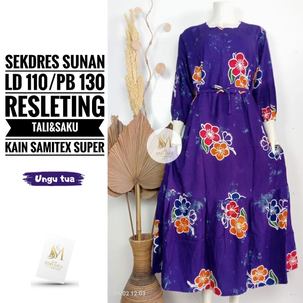 SEKDRES SUNAN STANDAR / BATIK PEKALONGAN / DRESS PANJANG BATIK CAP / BUSUI / MAMA MUDA / GAMIS BATIK