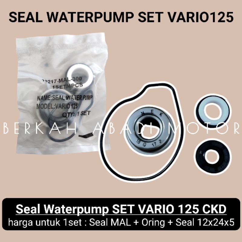 Seal Waterpump SET VARIO 125 150 Fi ESP CKD | Oil Sil Waterpam Mechanical MAL Mekanikal Murah KWN