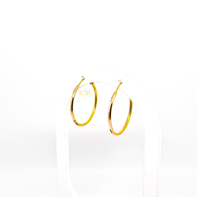 Anting Emas Big Classic Hoops Jipsi Alexandra Gold 6K - Toko Mas Ratu Ciwidey Anting Bulat Anting An