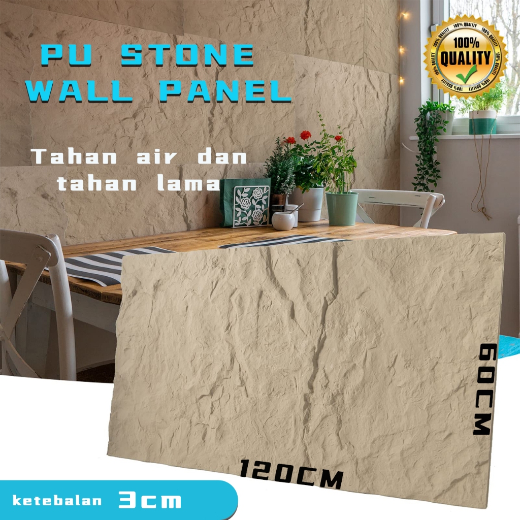 60*120cm Pu Stone Wall Panel / Wall Stone Panel / Batu Alam Dinding Teras / Batu Alam Tekstur Natura