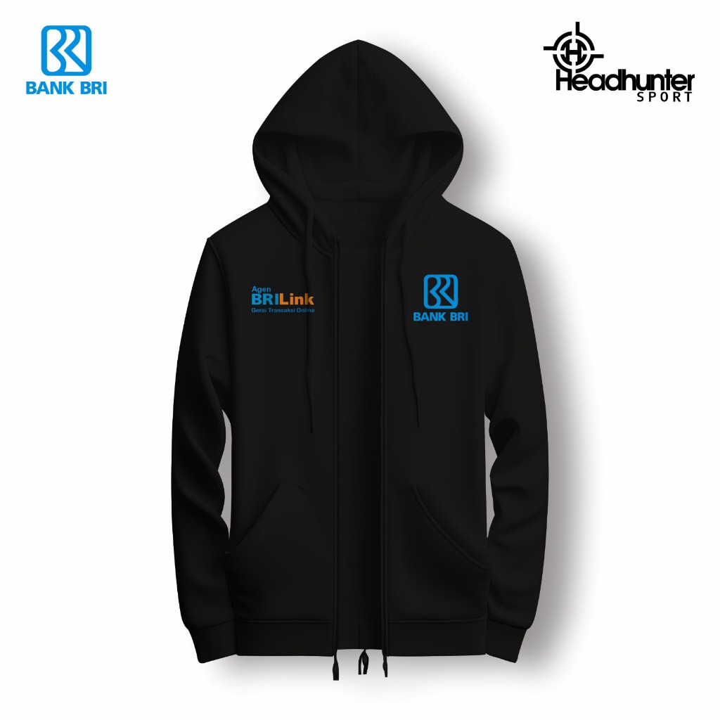 JAKET HOODIE ZIPPER SERAGAM AGEN BRILINK BRI LINK BANK BRI  FASHION   DISTRO  GAUL  MURAH  PERBANKAN