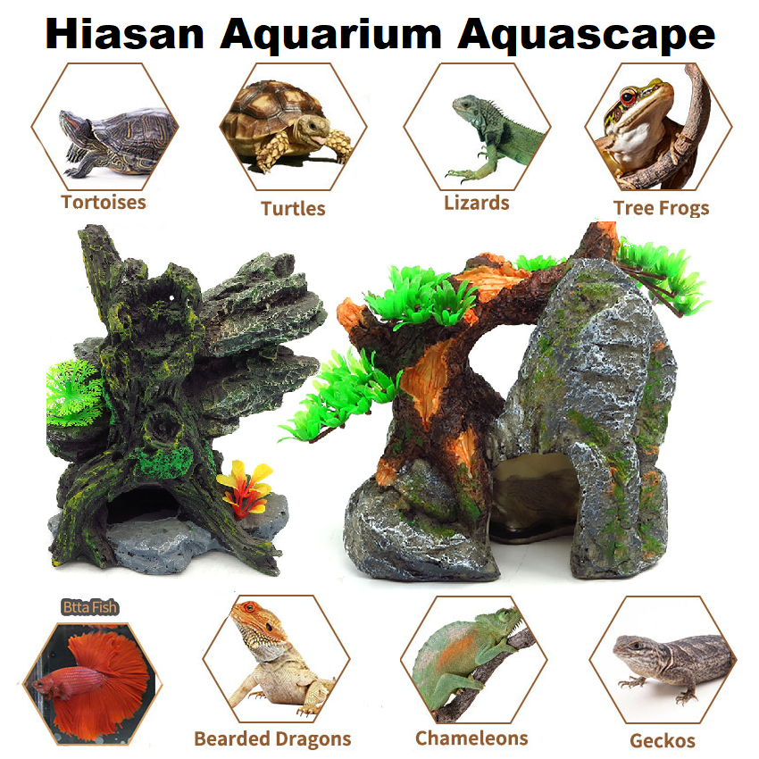 Batu Pohon Moss Imitasi Hiasan Aquarium Aquascape Hias Hutan Tebing Lansekap Aksesoris Accessories D