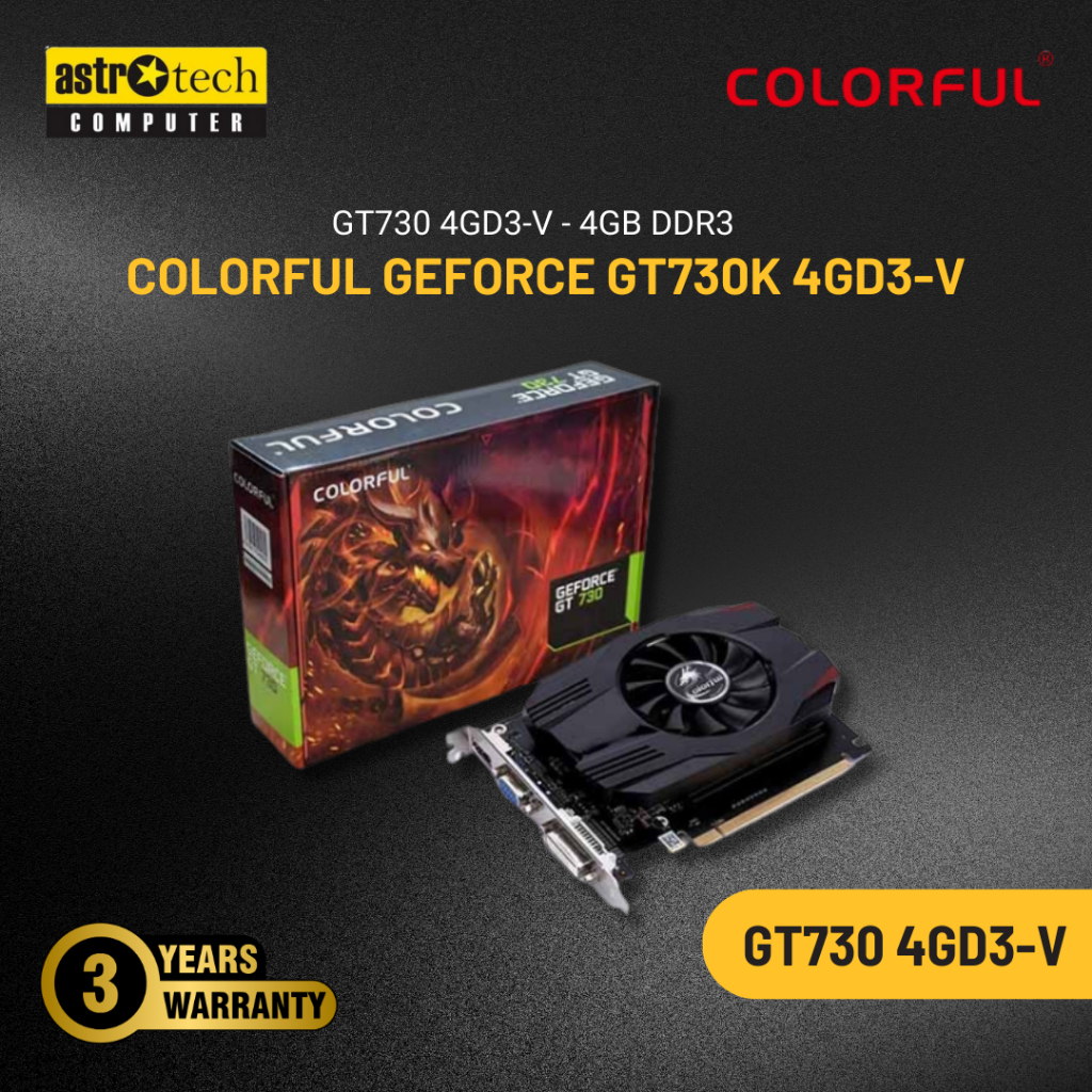 VGA Colorful GeForce GT 730 / GT730 4GD3-V - 4GB DDR3