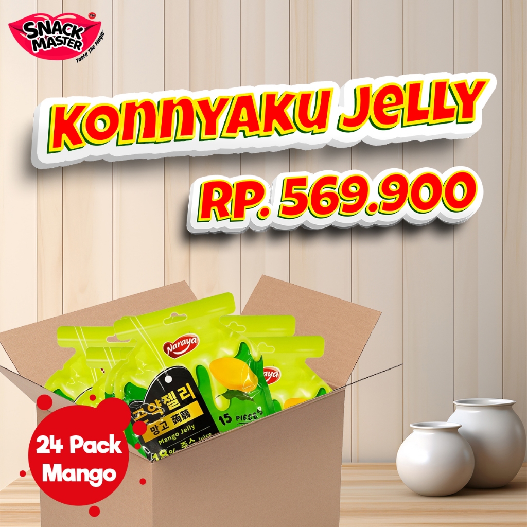 

[PAKET RESELLER JELLY] Konnyaku Jelly Puding Naraya 24 Pack Rasa Manggo Lychee Assorted Blueberry