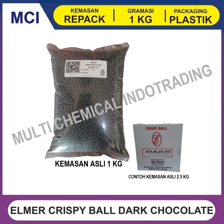 

ELMER CRISPY BALL REPACK 1 KG - DARK CHOCOLATE