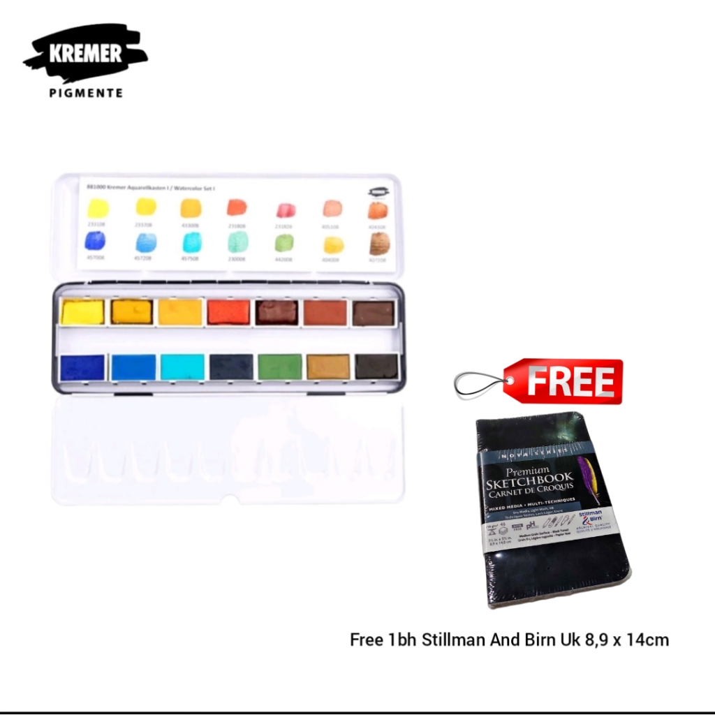 

HOLIDAY SALE!! KREMER WATERCOLOR SET I FREE STILLMAN & BIRN 8.9X14CM RANDOM