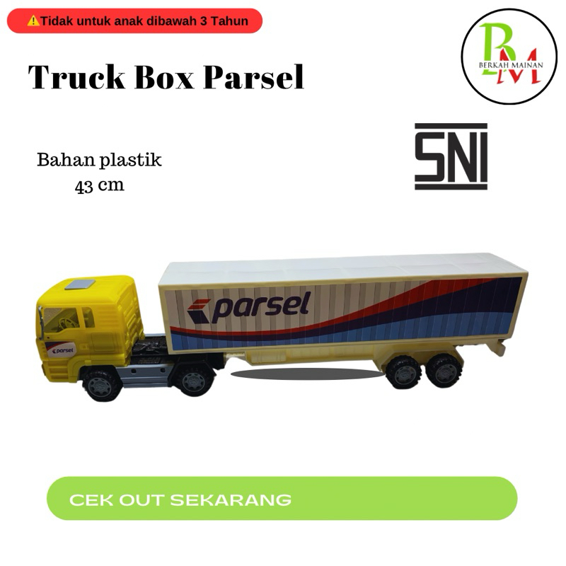 BM Mainan TRUK BOX PARSEL PANJANG|Box pengiriman|Truk kirim barang|Mainan Kurir|truk barang lepas pa