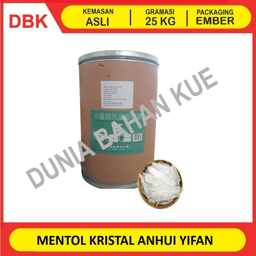 

MENTHOL CRYSTAL MENTOL KRISTAL ANHUI YIFAN - 1 DRUM 25 KG