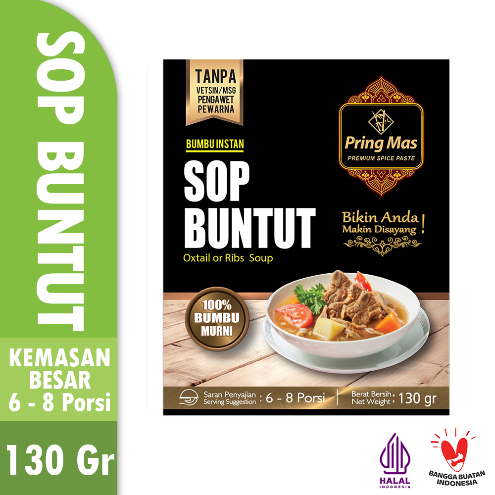 

Pusapu Bumbu Makanan Instant Pringmas 25gr 45gr 130gr Bumbu Sop Buntut Legendaris Surabaya masak