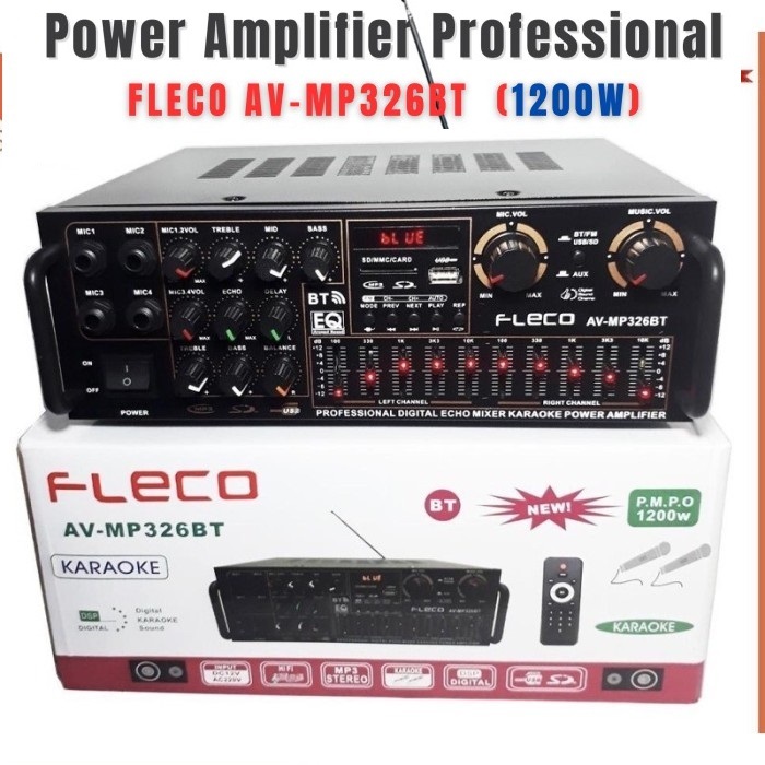 Amplifier Bluetooth Fleco AV MP326BT//Ampli MP 326 BT 1200 watt