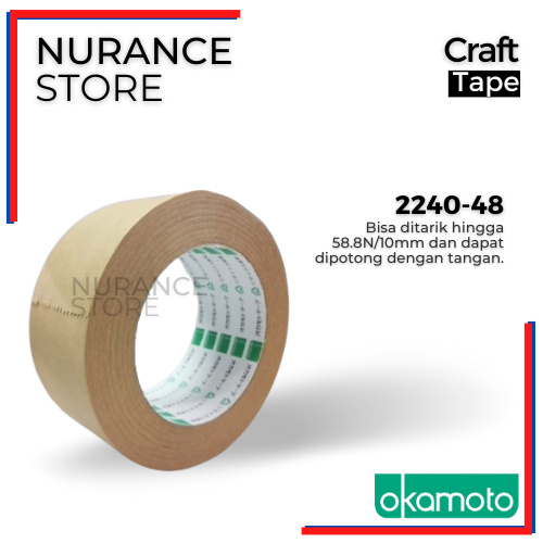 

OKAMOTO 2240-48 CRAFT TAPE (HARGA 1 BOX / 50 ROLL)
