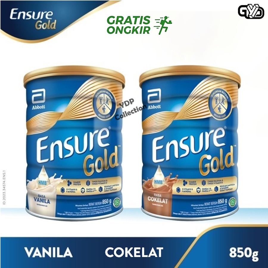 

Ensure Gold HMB Vanila dan Coklat 800 g - Susu Dewasa Rendah Laktosa