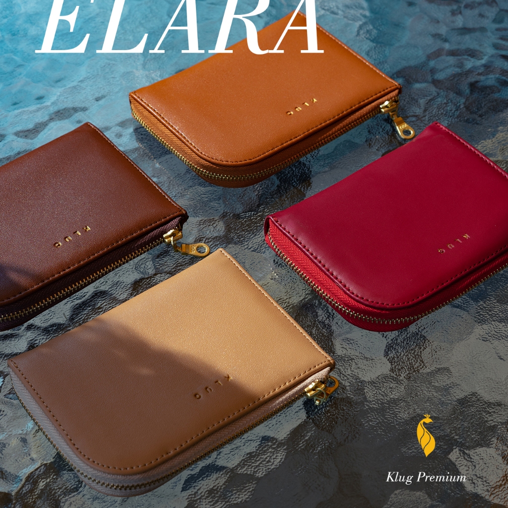 ELARA Wallet - KLUG Dompet Resleting YKK Recycled Vegan Leather
