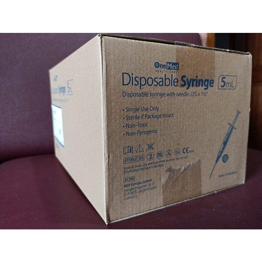Spuit 5cc Onemed - Disposable syringe 5ml 1 BOX ISI 100 PCS