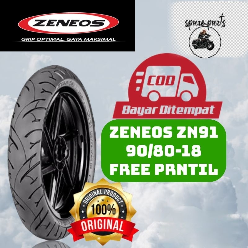 ban tubeless Zeneos zn91 ring 18 (90/80) free pentil 100% original