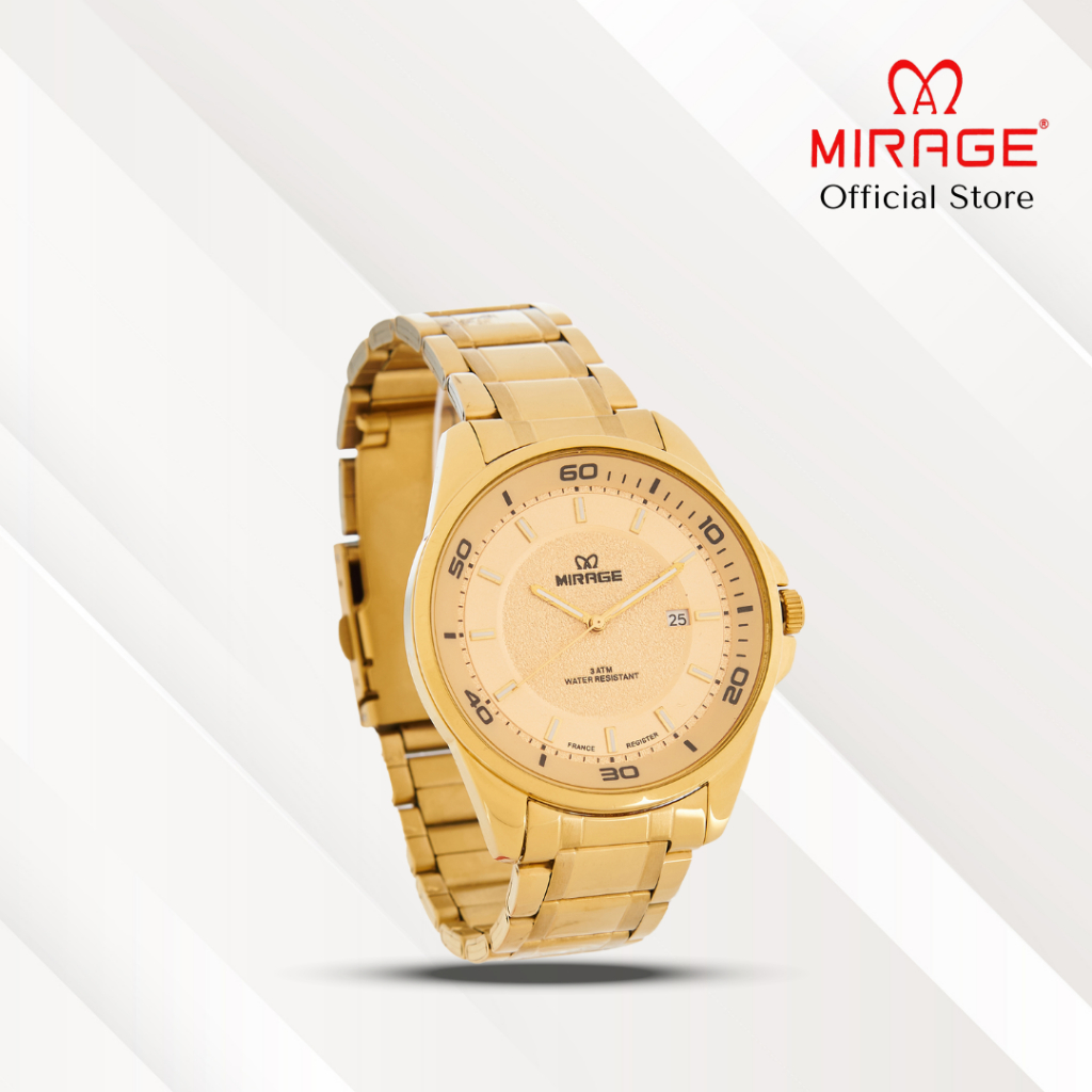 Mirage Jam Tangan Pria Analog 8731 M Gold Original Stainless