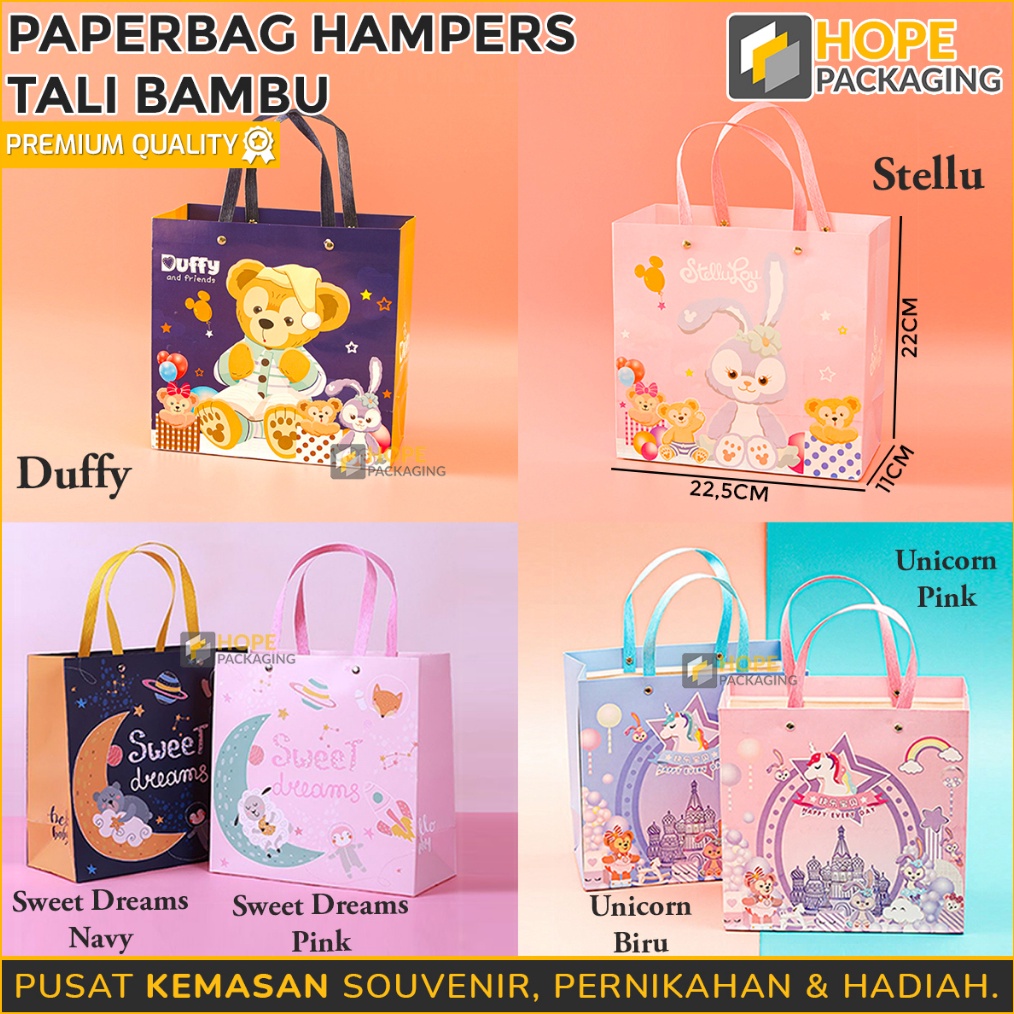 

PROMO TERBATAS Paper Bag Hampers Ulang Tahun Motif Tali Bambu Tas Kado Souvenir Hadiah Anak Kotak Hadiah Anak Goodie Bag Souvenir Ultah Motif Karakter