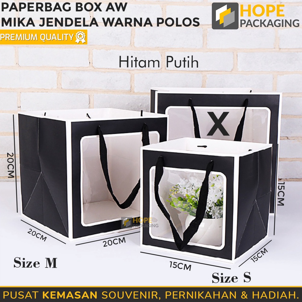 

DISCOUNT TODAY Paper Bag Box Aw Mika Jendela Size 15x15x15 cm Paper Bag Flower Bucket Mini Goodie Bag Hampers Tas Kado Flower Bag Tas hampers