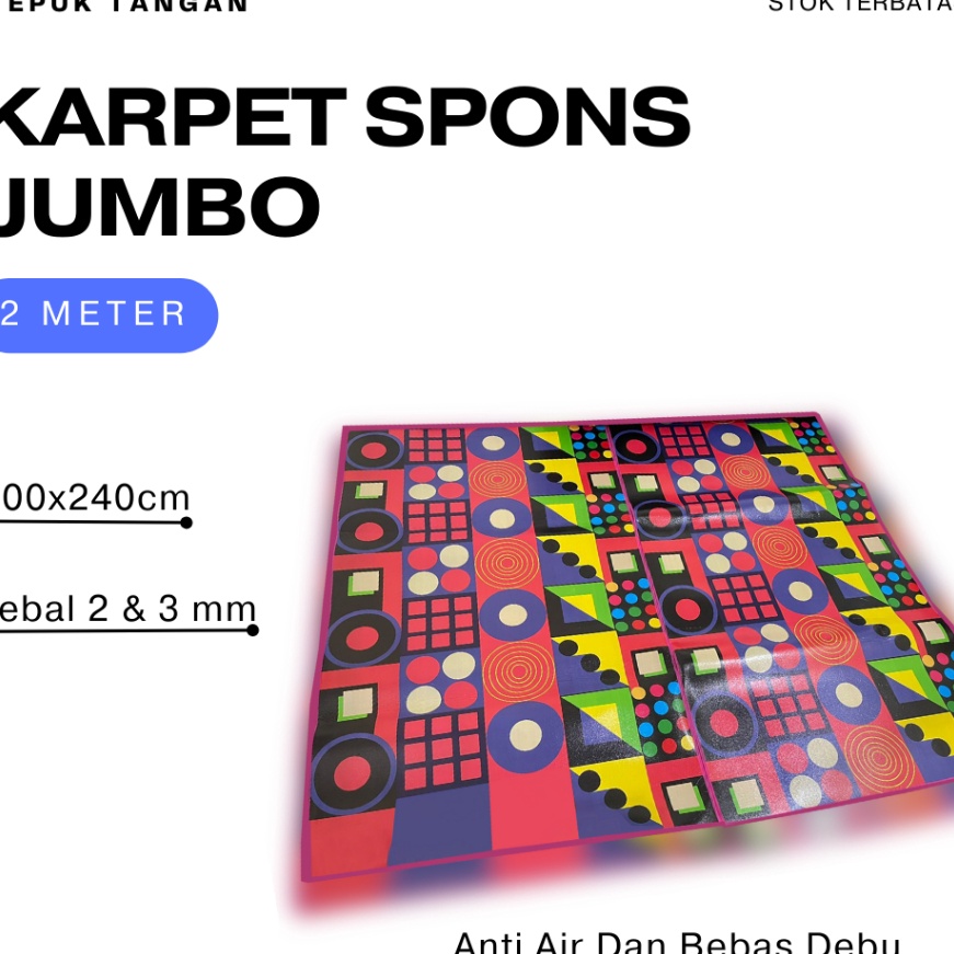 Limit KARPET SPONS JUMBO Ukuran 2x24cm Tebal 3mm  Karpet Lantai Spons Jumbo Tebal Motif