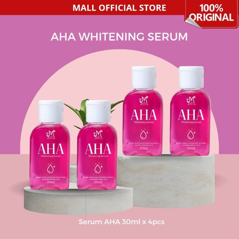 DAPAT 4pcs - AHA whitening Serum PINK Face and body serum 30ml BPOM Miss Ti