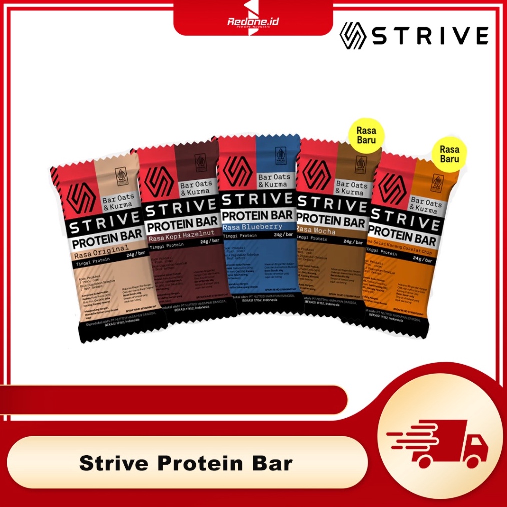 

Terlaris Strive Protein Bar 24gram BPOM Halal