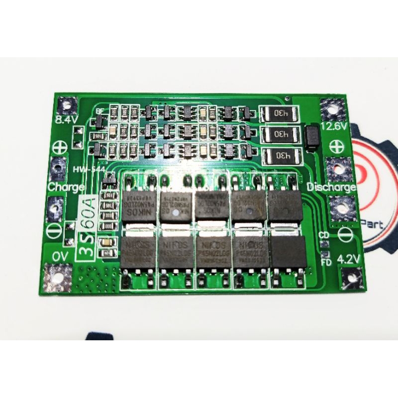 BMS 3S 60A 12V 12.6 Protection Board Balance Version 18650 Pack