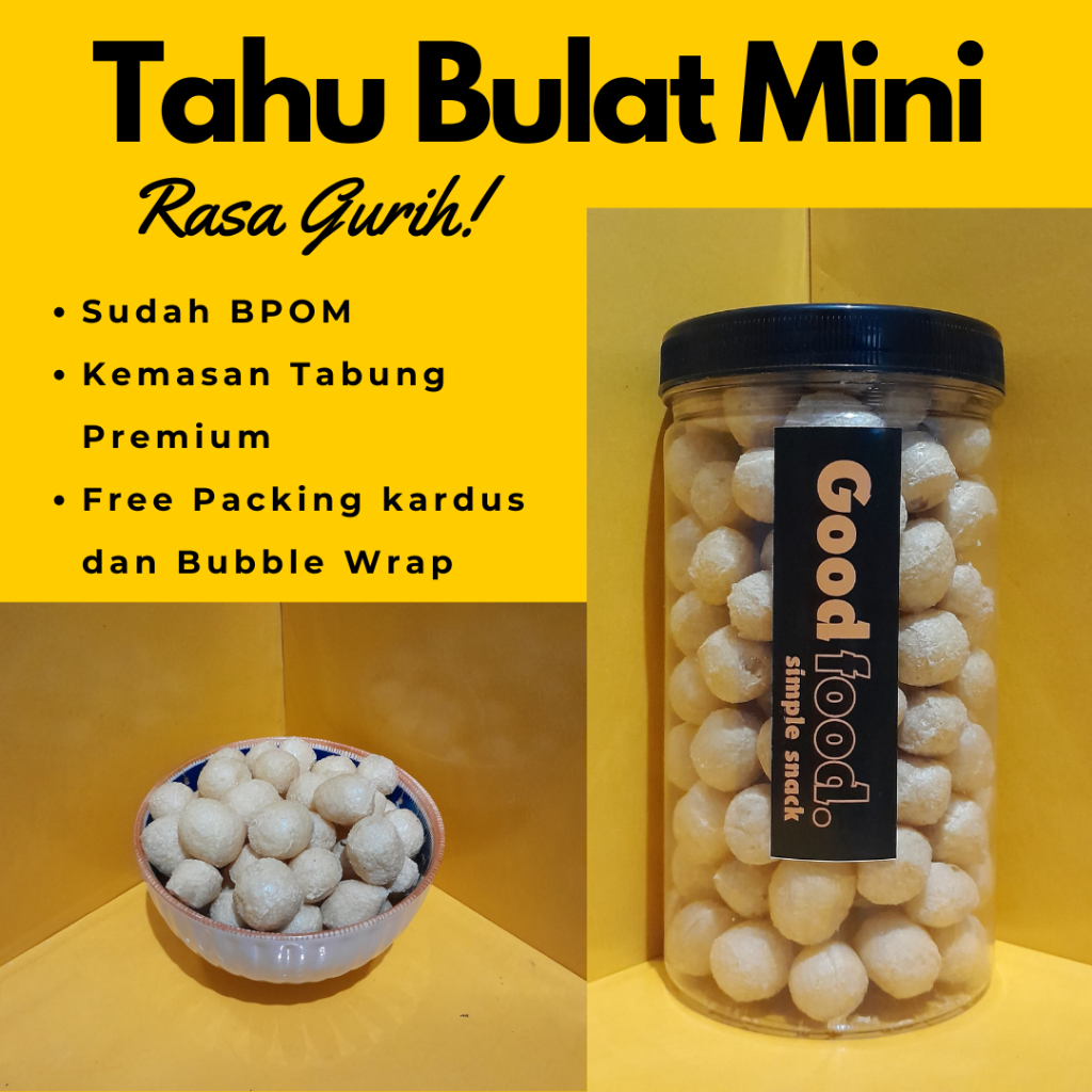 

GOOD Snack Tahu Bulat Mini Enak Gurih Cemilan Makanan Ringan Kemasan 1000ml Termurah Berkualitas