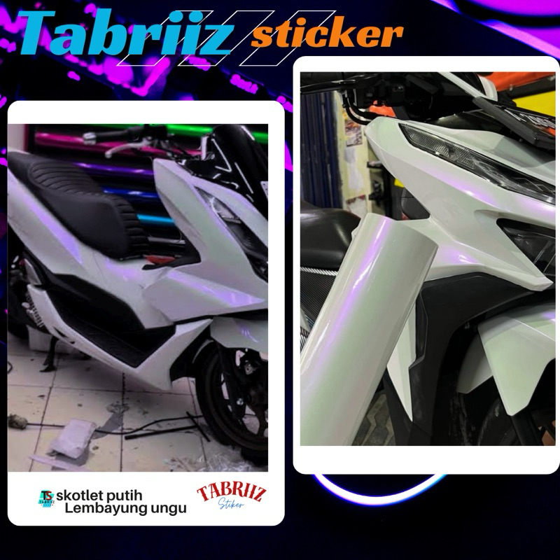 stiker skotlet warna putih lembayung ungu best quality