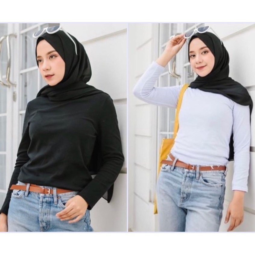 Diskon Irit  Baju Manset Kaos Polyester  Inner Wanita Muslim  Manset Kaos Polyester Lengan Panjang  