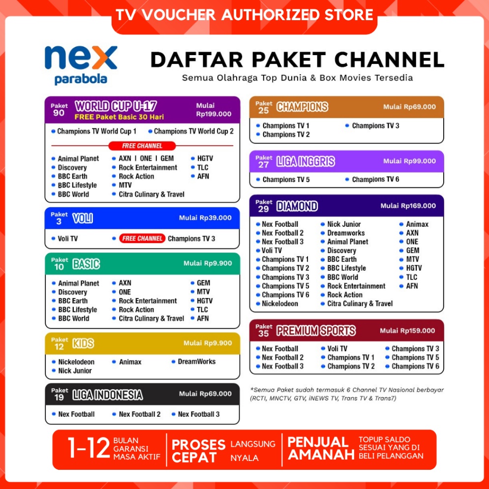 Tidak Diragukan PROMO Paket Nex Parabola Matrix DIAMOND Champions Liga Indonesia Liga Inggris 3 HARI