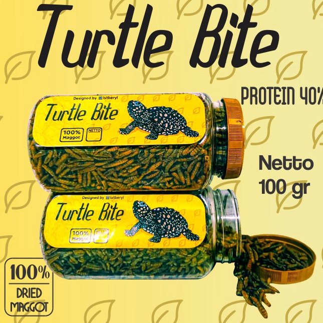 Paket Meriah  Pakan Pelet Makanan Kurakura Turtle Bite Maggot BSF 15 gr Kura Ambon Kura Brazil AST A