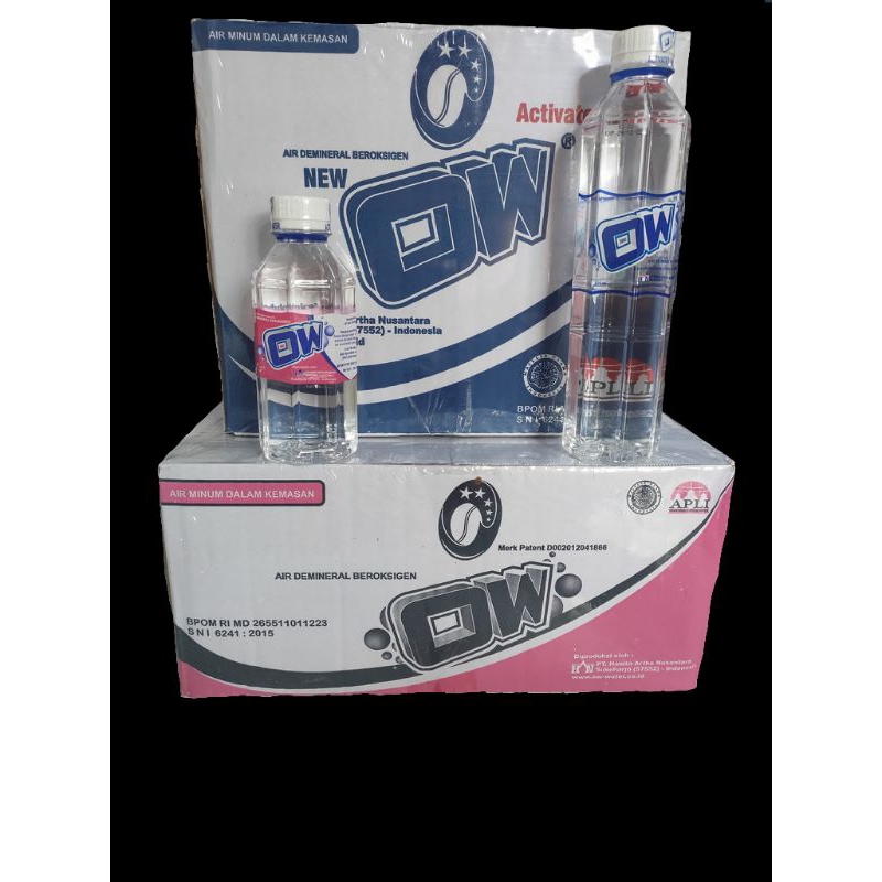 

2 Kardus Air OW ( Kemasan OW Botol Besar + Botol Kecil )