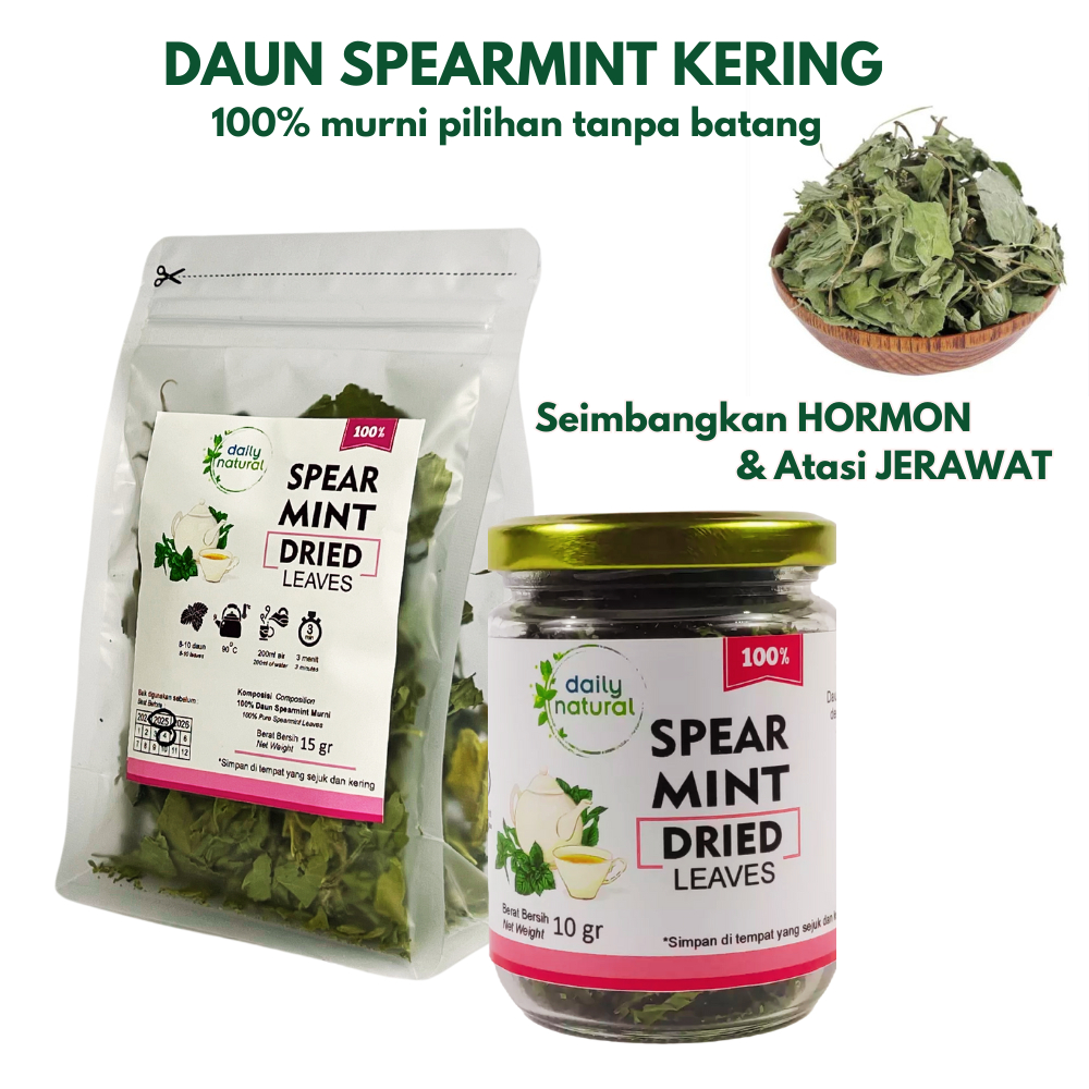 

Daun Spearmint Kering Premium Tanpa Batang, Teh Daun Mint Herbal Atasi Jerawat & Seimbangkan Hormon