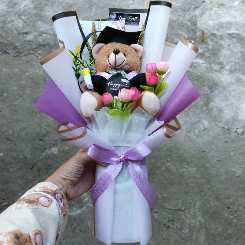 Buket Boneka Wisuda / Buket Boneka Teddy Ukuran Sedang
