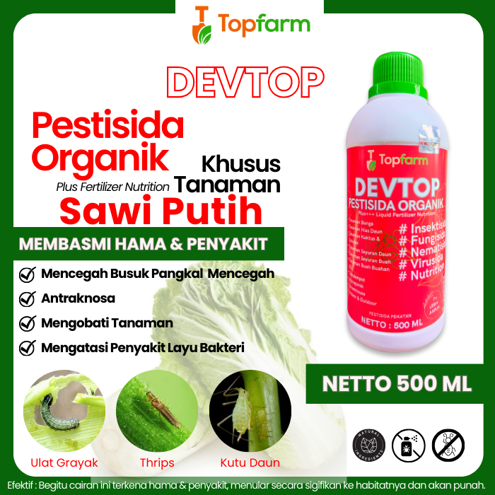Obat Hama Putih Daun Sawi / Obat Pembesar Tanaman Sawi Putih / Obat Bercak Daun Sawi Putih / Pestisi