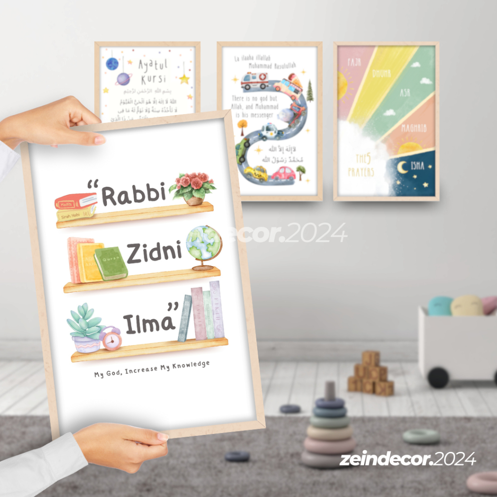 Hiasan Dinding Kamar Anak Islami Tema Edukasi Islami Quotes Islami Anak