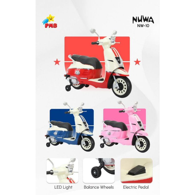 PROMO MAINAN ANAK MOTOR AKI SCOOPY NUWA NW10 BAN KARET