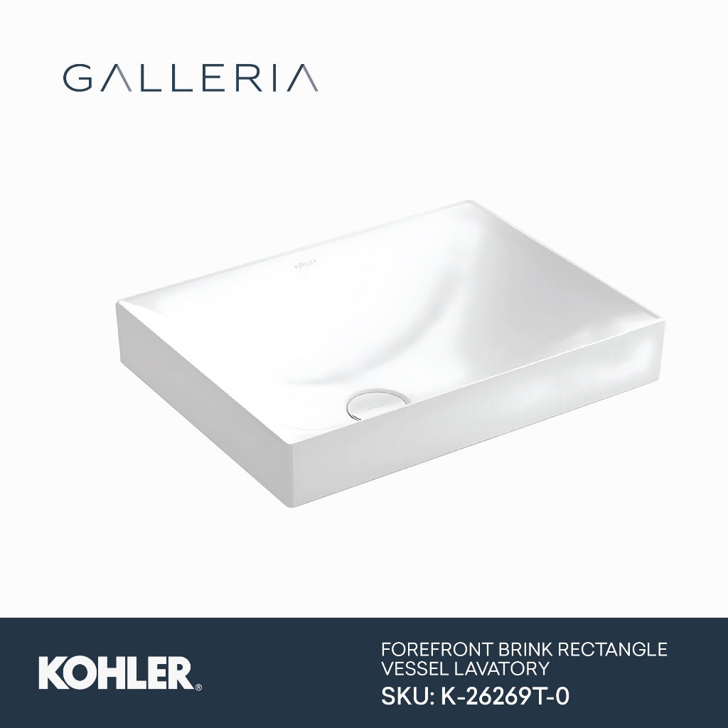 Kohler Forefront Brink Rectangle Vessel Lavatory K-26269T-0 / Kohler Wastafel