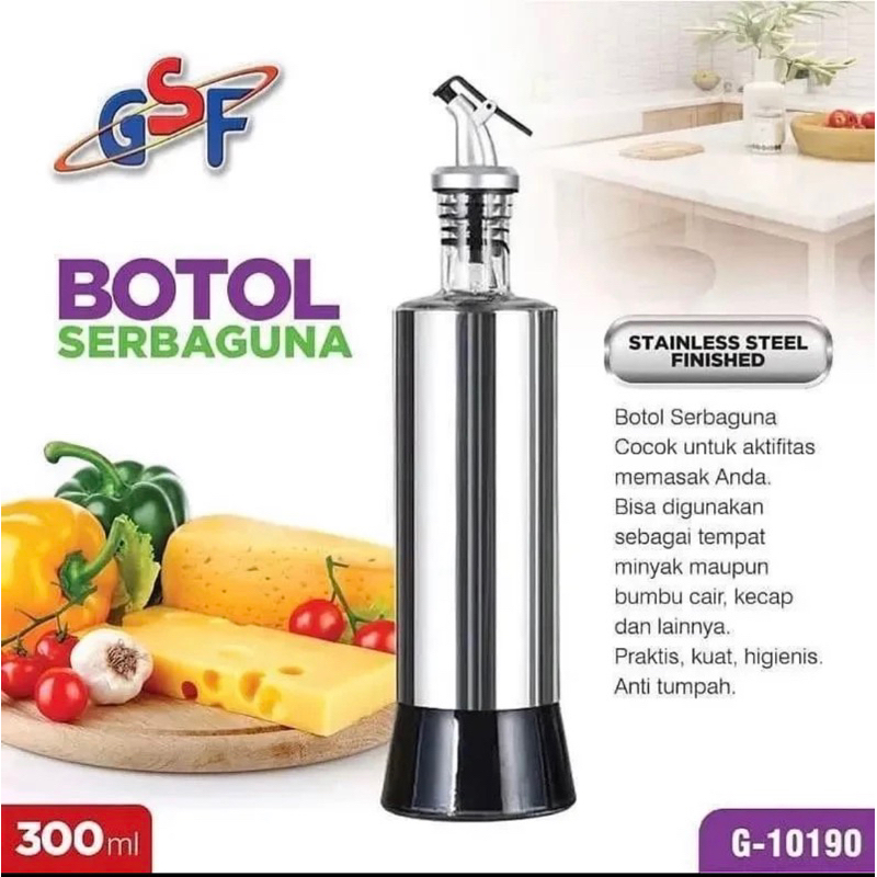 GSF Botol Serbaguna Oil Sauce Bottle Stainless Steel Kaca