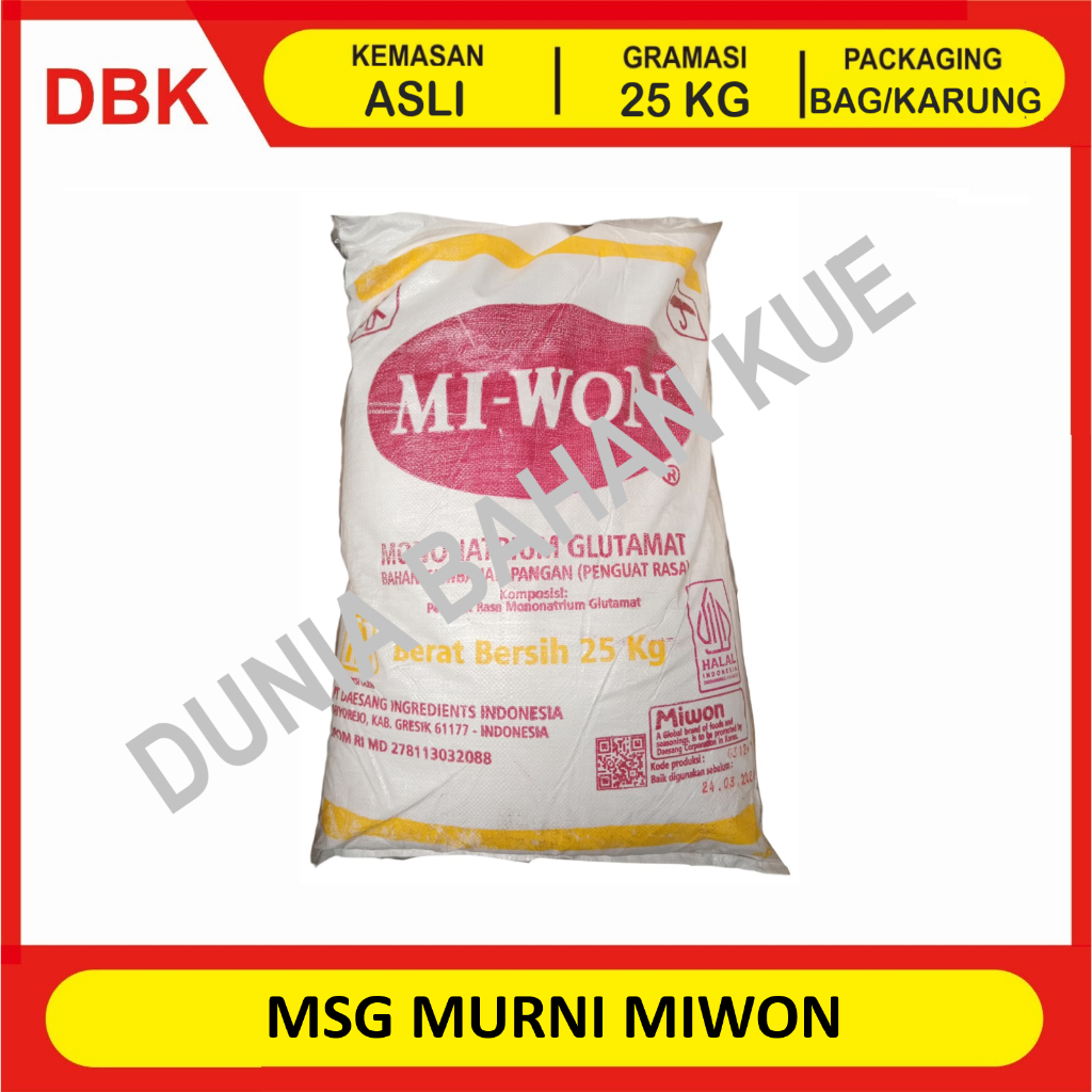 

(KHUSUS INSTANT/GOSEND) MONOSODIUM GLUTAMATE MSG MIWON PECIN VETSIN MURNI - 1 BAG 25 KG