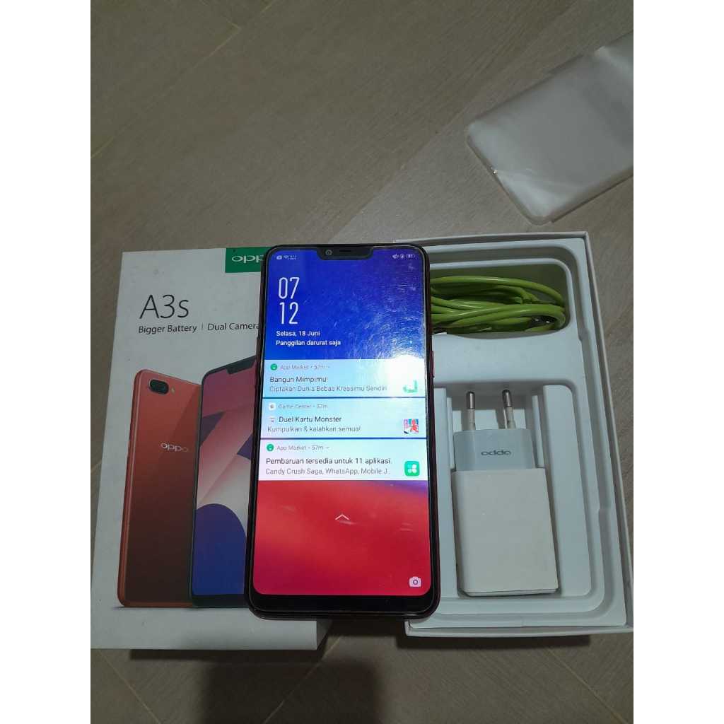 Handphone Oppo A3S 2/16gb second bekas