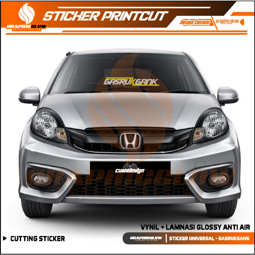 STIKER KACA DEPAN ALL MOBIL GASRUKGANK TERMURAH STICKER CUTTING KACA MOBIL BRIO JAZZ AVANZA DLL