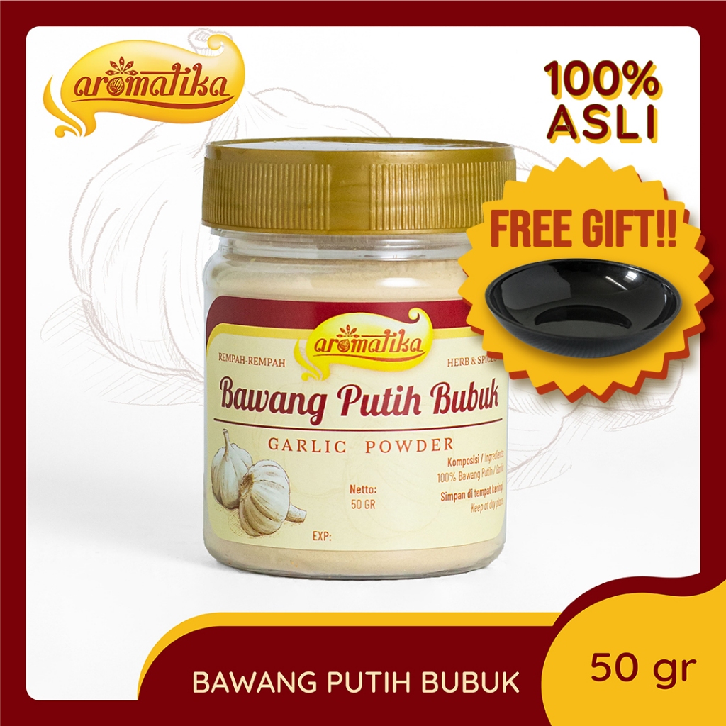 

[Gratis Tempat Sambal] Bawang Putih Bubuk Aromatika (100% asli): Bubuk Bawang Putih Wangi dan Gurih agar Masakan Nikmat dan Menyehatkan