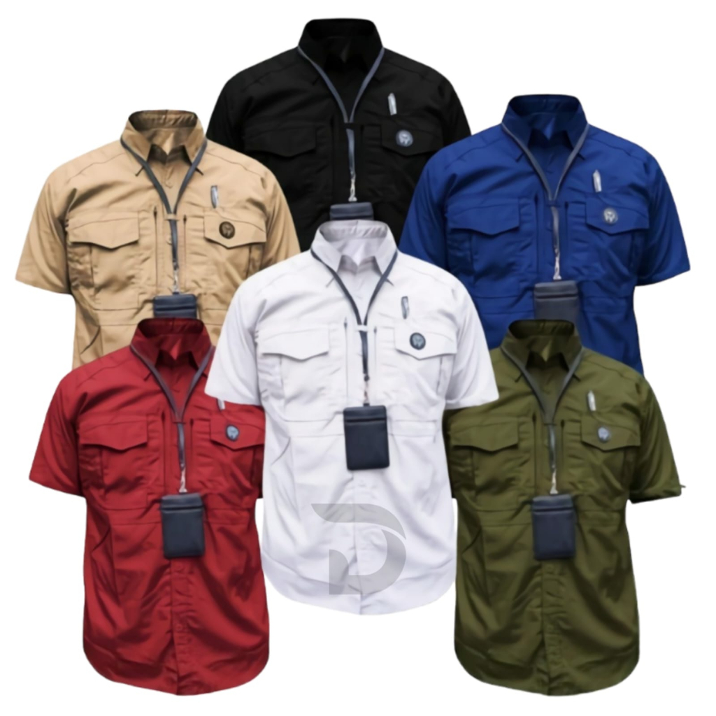 Hem Kemeja Pria Lengan Pendek Seragam Kantor Dinas Lapangan Pdl tactical Putih Polos Big Size Jumbo