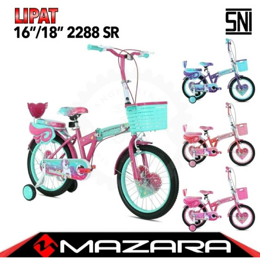 Sepeda Lipat Anak Perempuan 18 inch MAZARA 2288 SR