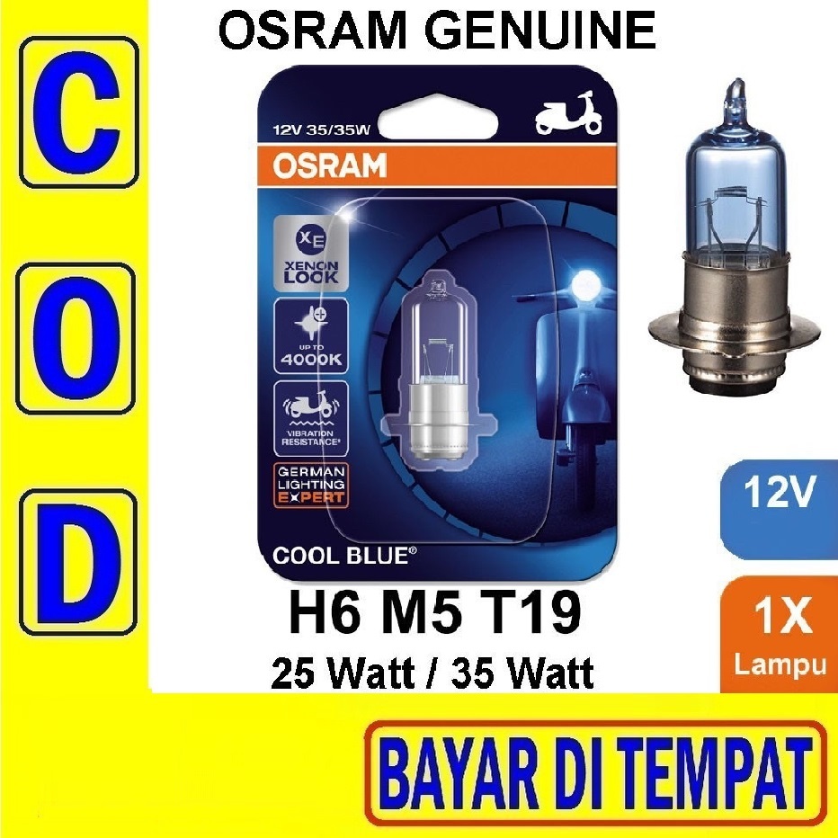 OSRAM PRESS BOHLAM Lampu Depan Halogen H6 12V 35W 25W 12Volt 35Watt 25Watt Motor Bebek