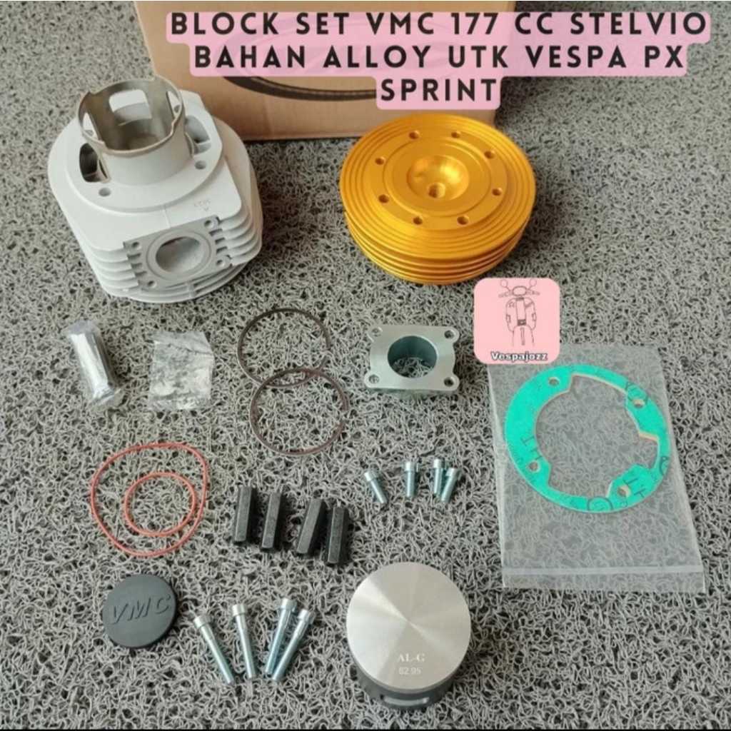 Blok Set VMC 177 cc Stelvio Bahan ALLOY Utk Vespa PX Sprint