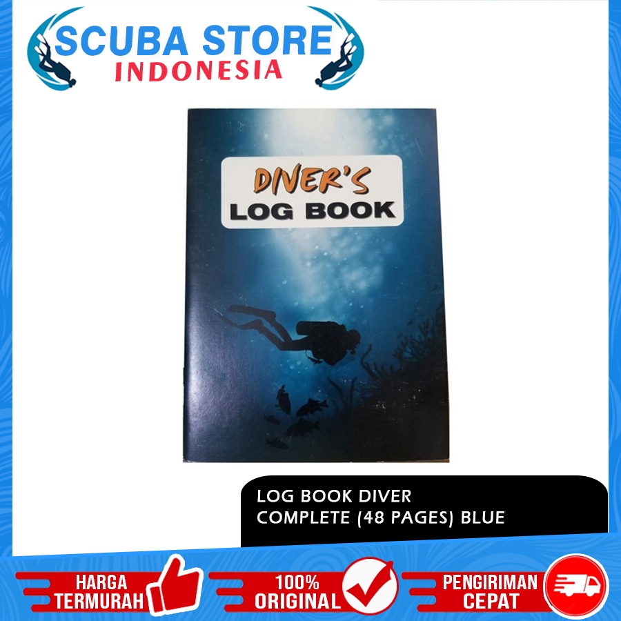 Log Book Diver Complete (48 Pages Blue) Buku Catatan Record Penyelam Laut Karang Coral Scuba Diving 